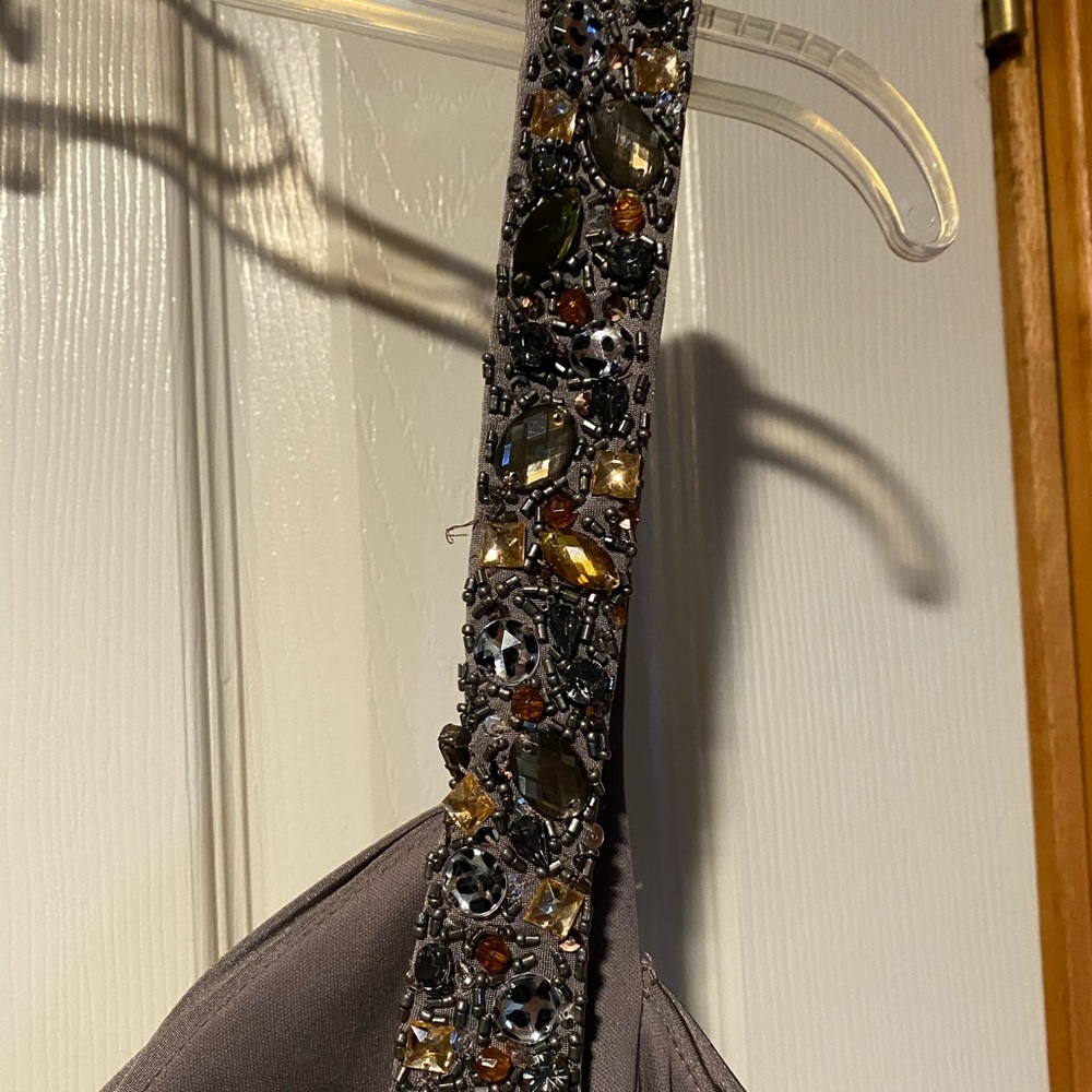 JS Boutique Ruched Dress Gray - Picture 6 of 8